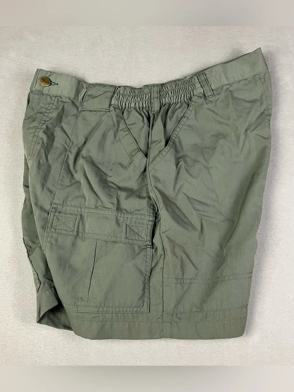 Vintage L.L. Bean Hiking Trail Cargo Shorts Men’s Size 36 Elastic Waist Green